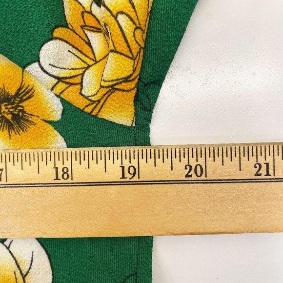 emerald green and yellow flower blouse - Picture 12 of 15